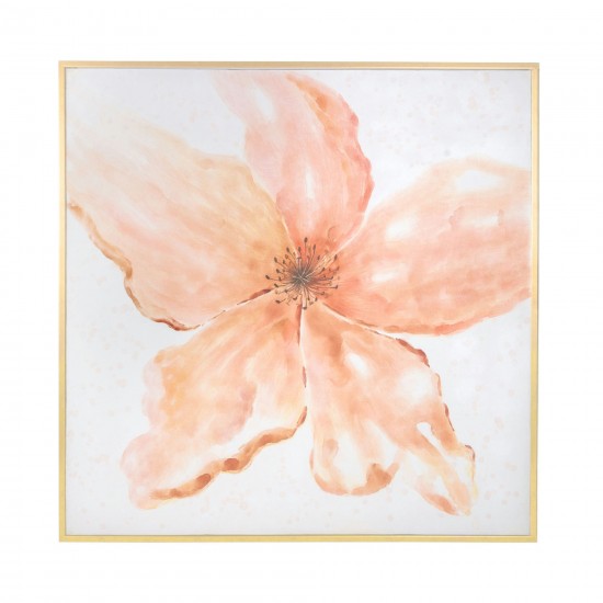 Coral Blossom Hand Painted Framed Canvas