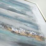 Blue Ribbons Hand Painted Framed Canvas