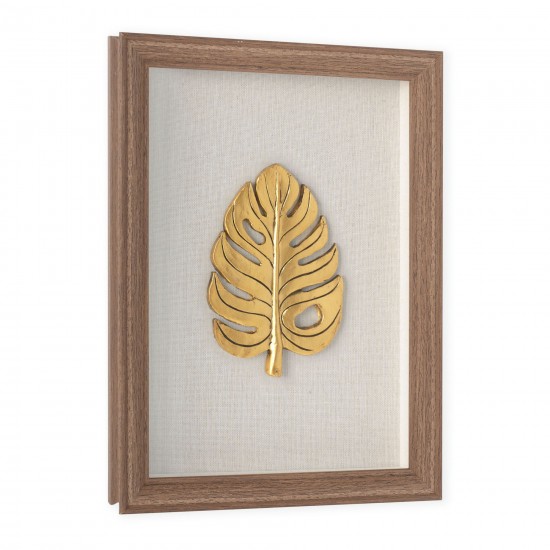 Golden Leaves Iii Shadow Box