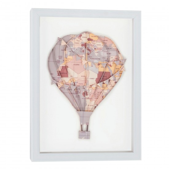 Floating Above Pink Hot Air Balloon Shadow Box