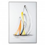 Schooner Winds Ii Hand Painted Framed Canvas