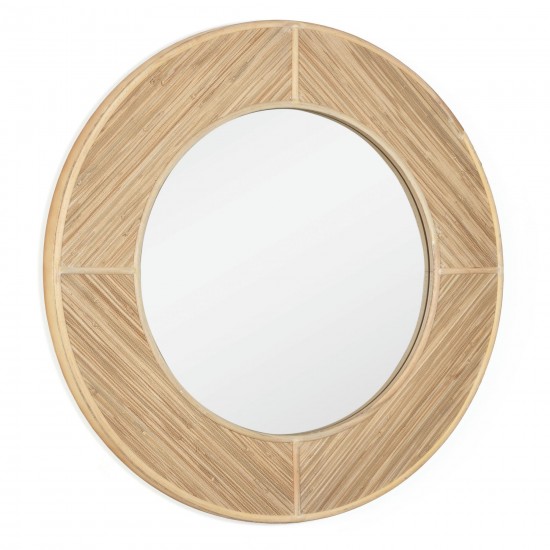 Elyas Rattan 34" Round Mirror