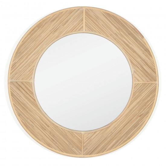 Elyas Rattan 34" Round Mirror