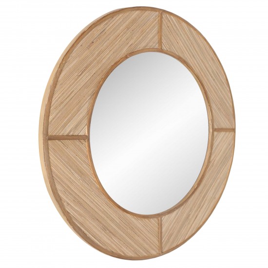 Elyas Rattan 34" Round Mirror