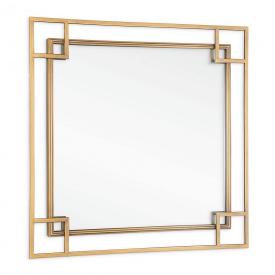 Mavis 22" Square Metal Wall Mirror