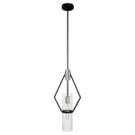 Everly Single Light Pendant Black And Chrome