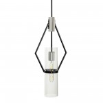 Everly Single Light Pendant Black And Chrome