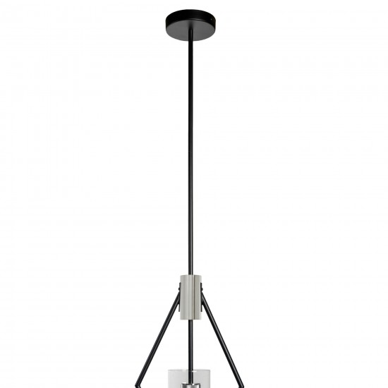 Everly Single Light Pendant Black And Chrome