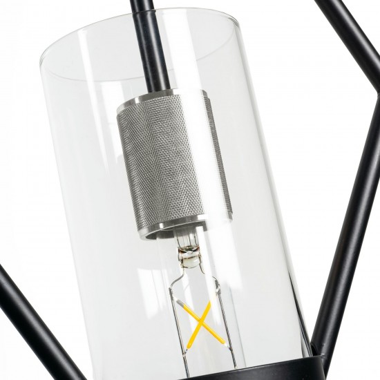 Everly Single Light Pendant Black And Chrome