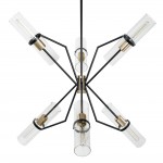 Everly 6 Light Chandelier Black And Brass