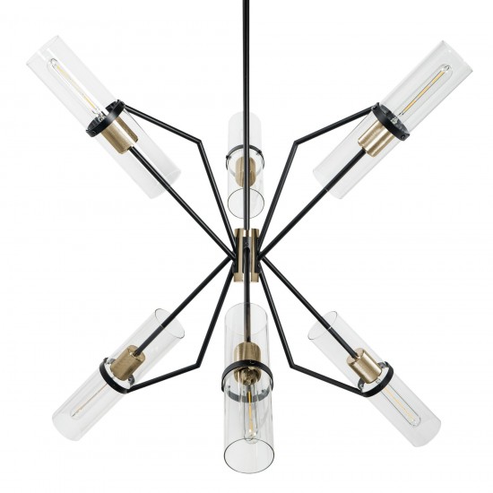 Everly 6 Light Chandelier Black And Brass