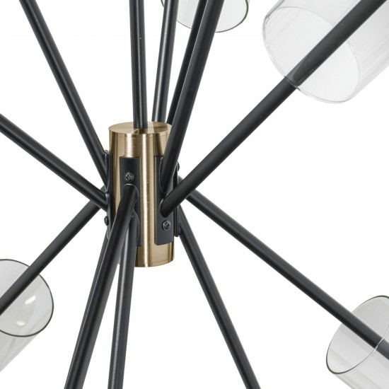 Everly 6 Light Chandelier Black And Brass