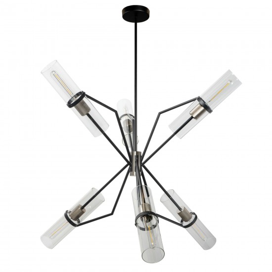 Everly 6 Light Chandelier Black And Chrome