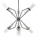 Everly 6 Light Chandelier Black And Chrome