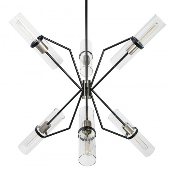 Everly 6 Light Chandelier Black And Chrome