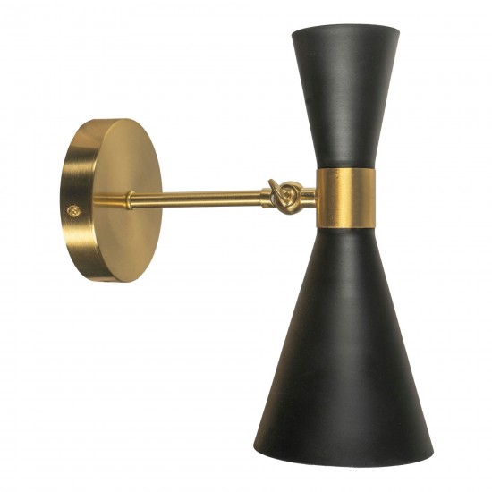 Calvin One Armed Black And Brass Metal Wall Sconce