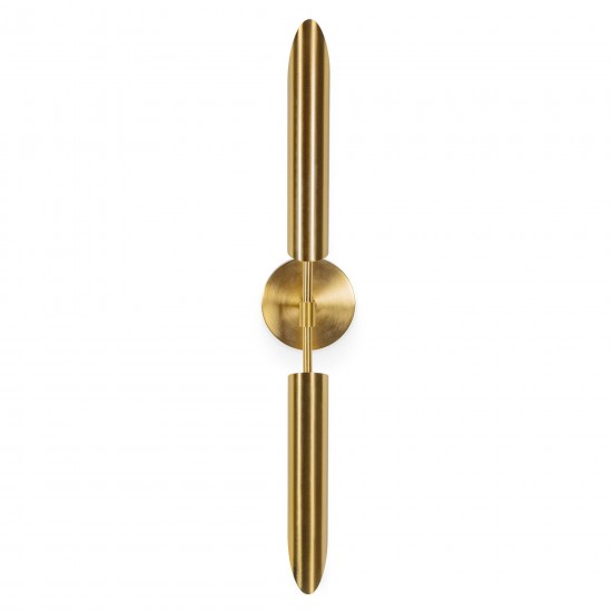 Ensley Brass Two Light Metal Wall Sconce