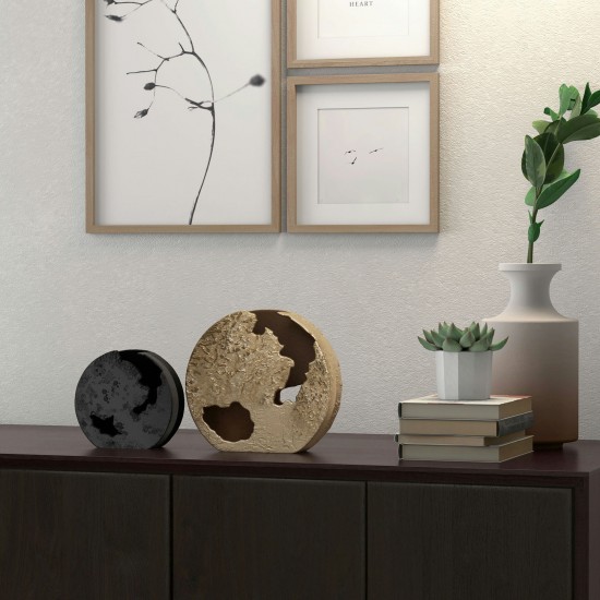 Atlas Metal Vase Black Small