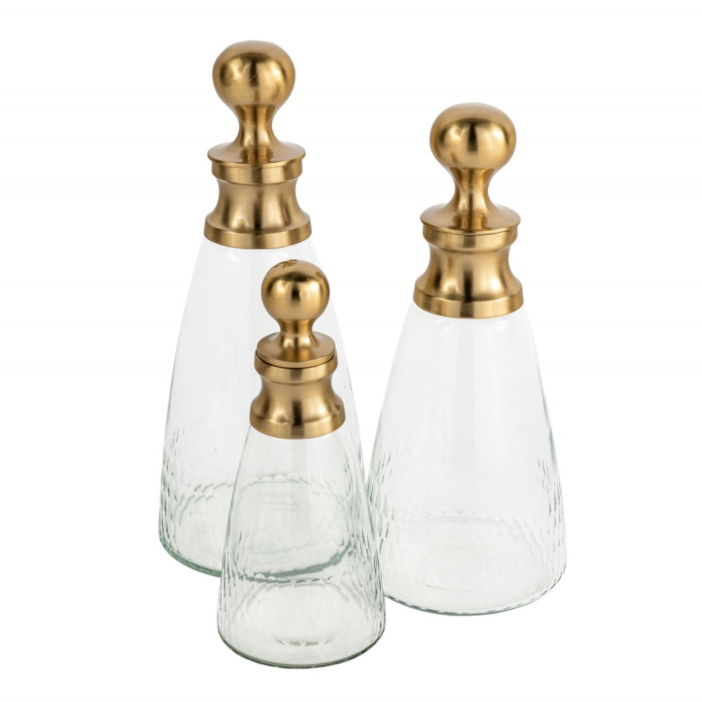 Vivienne Decorative Glass Bottles Set Of 3