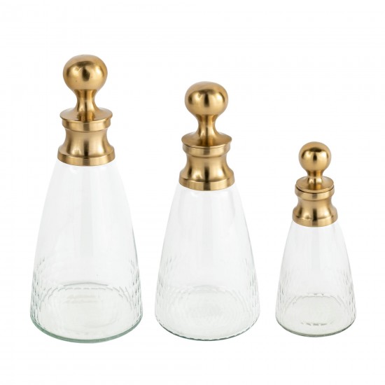 Vivienne Decorative Glass Bottles Set Of 3