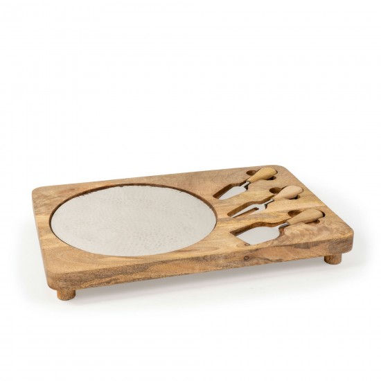 Silvio Wood Cheese Board And Platter Set
