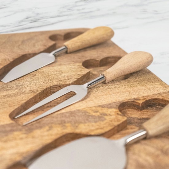 Silvio Wood Cheese Board And Platter Set
