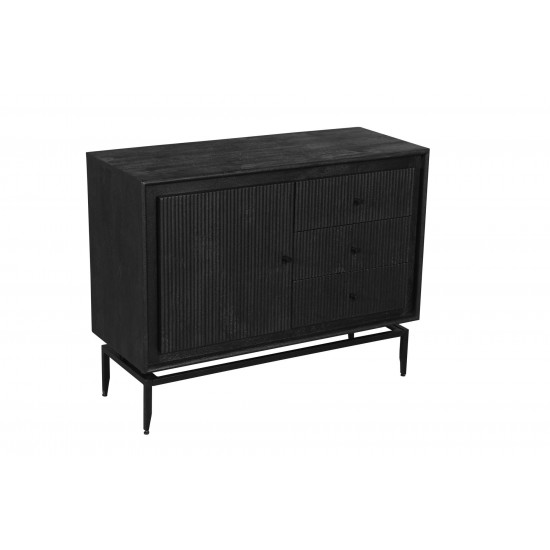 Camilo 3 Drawer Wood Black Accent Cabinet