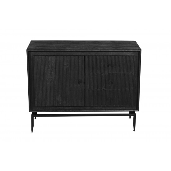 Camilo 3 Drawer Wood Black Accent Cabinet