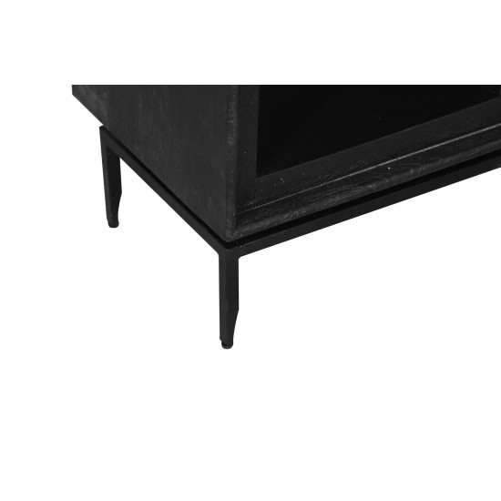 Camilo 72" High 2 Door Black Accent Cabinet