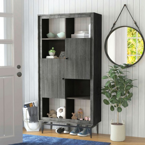 Camilo 72" High 2 Door Black Accent Cabinet