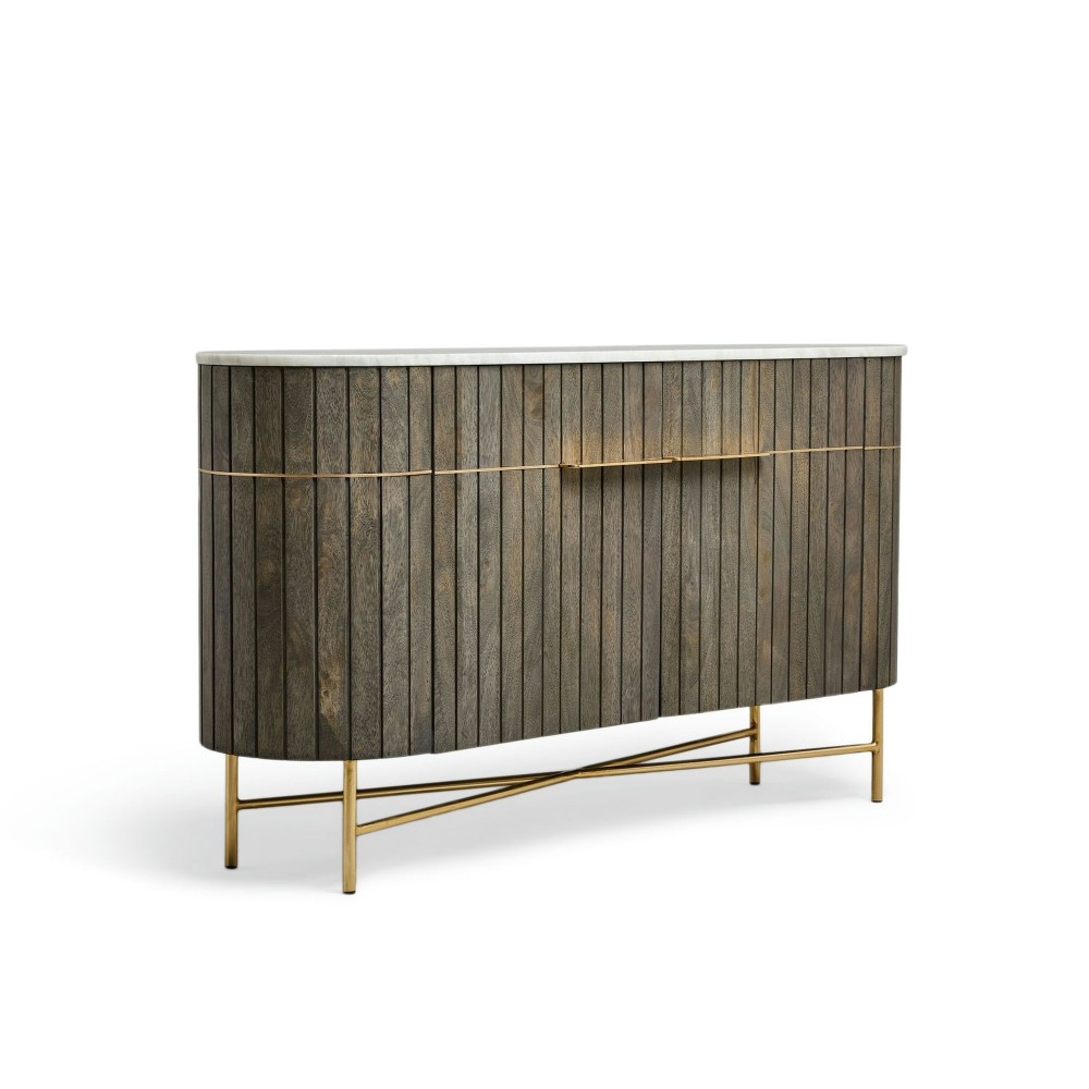 Lenox 56" Wide Wood And Stone Sideboard