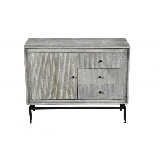 Camilo 3 Drawer Wood Gray Accent Cabinet