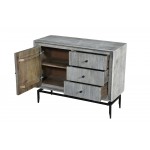 Camilo 3 Drawer Wood Gray Accent Cabinet