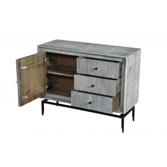 Camilo 3 Drawer Wood Gray Accent Cabinet