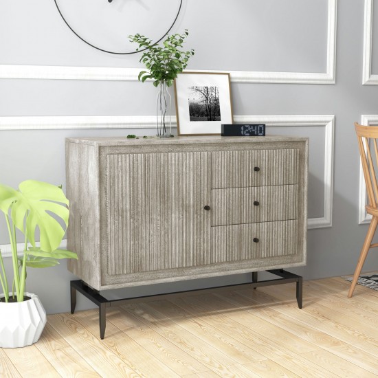 Camilo 3 Drawer Wood Gray Accent Cabinet
