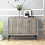 Camilo 3 Drawer Wood Gray Accent Cabinet