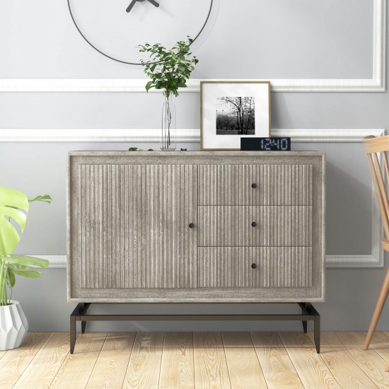 Camilo 3 Drawer Wood Gray Accent Cabinet