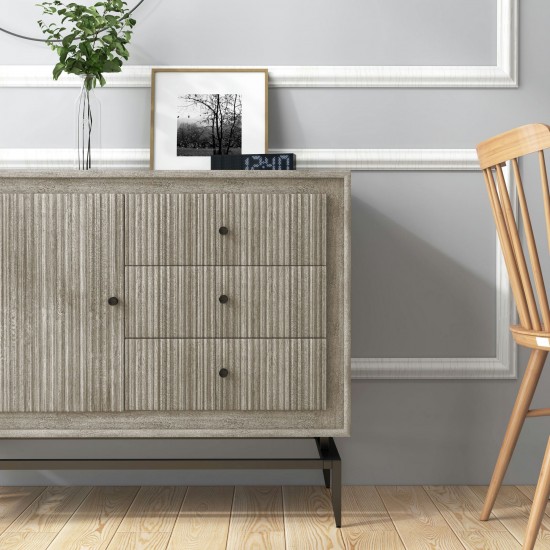 Camilo 3 Drawer Wood Gray Accent Cabinet