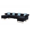 Maddie Black Velvet 5-Seater Double Chaise Sectional Sofa