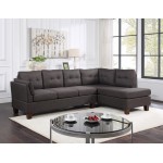 Dalia Dark Gray Linen Modern Sectional Sofa with Right Facing Chaise