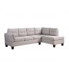 Dalia Light Gray Linen Modern Sectional Sofa with Right Facing Chaise