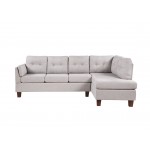 Dalia Light Gray Linen Modern Sectional Sofa with Right Facing Chaise