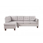 Dalia Light Gray Linen Modern Sectional Sofa with Left Facing Chaise