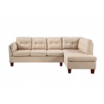 Dalia Khaki Linen Modern Sectional Sofa with Right Facing Chaise