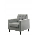 Hale Light Gray Velvet Accent Armchair with Tufting