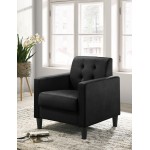 Hale Black Velvet Armchairs and End Table Living Room Set