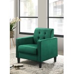 Hale Green Velvet Armchairs and End Table Living Room Set