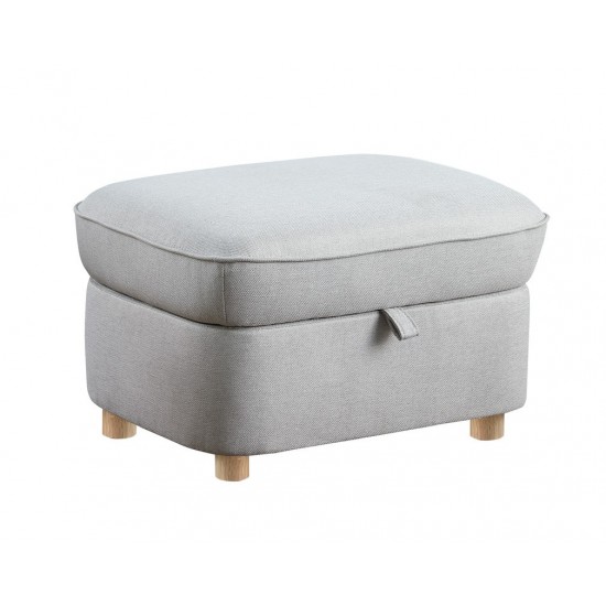 Huckleberry Light Gray Linen Accent Chair Storage Ottoman Folding Side Table