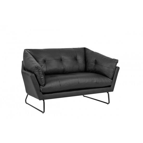 Karla Black PU Leather Contemporary Loveseat and Ottoman