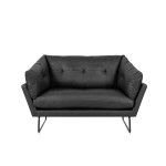 Karla Black PU Leather Contemporary Loveseat and Ottoman